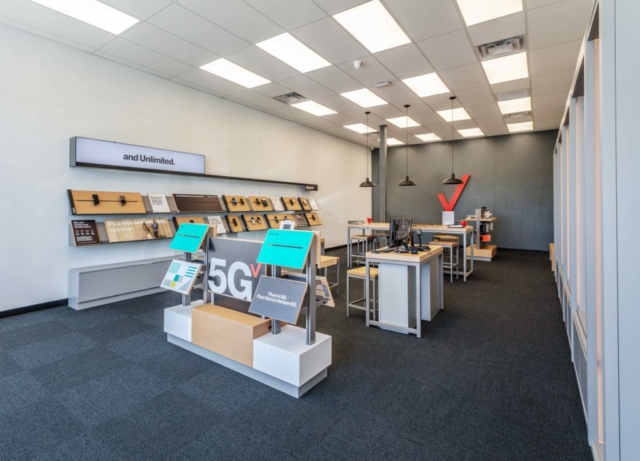 interior construction of Verizon store