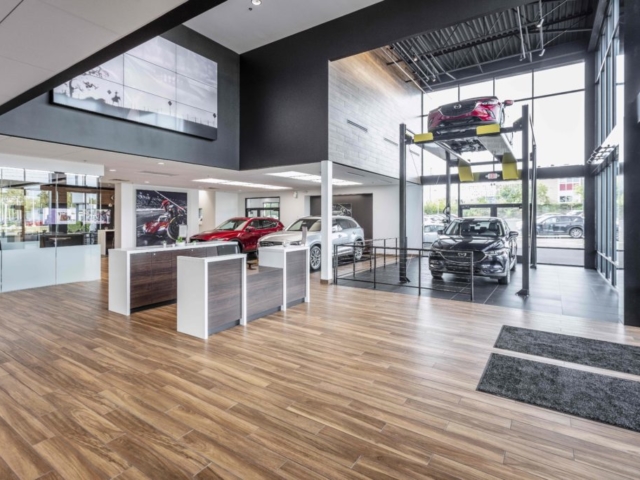 Car dealership interior construction