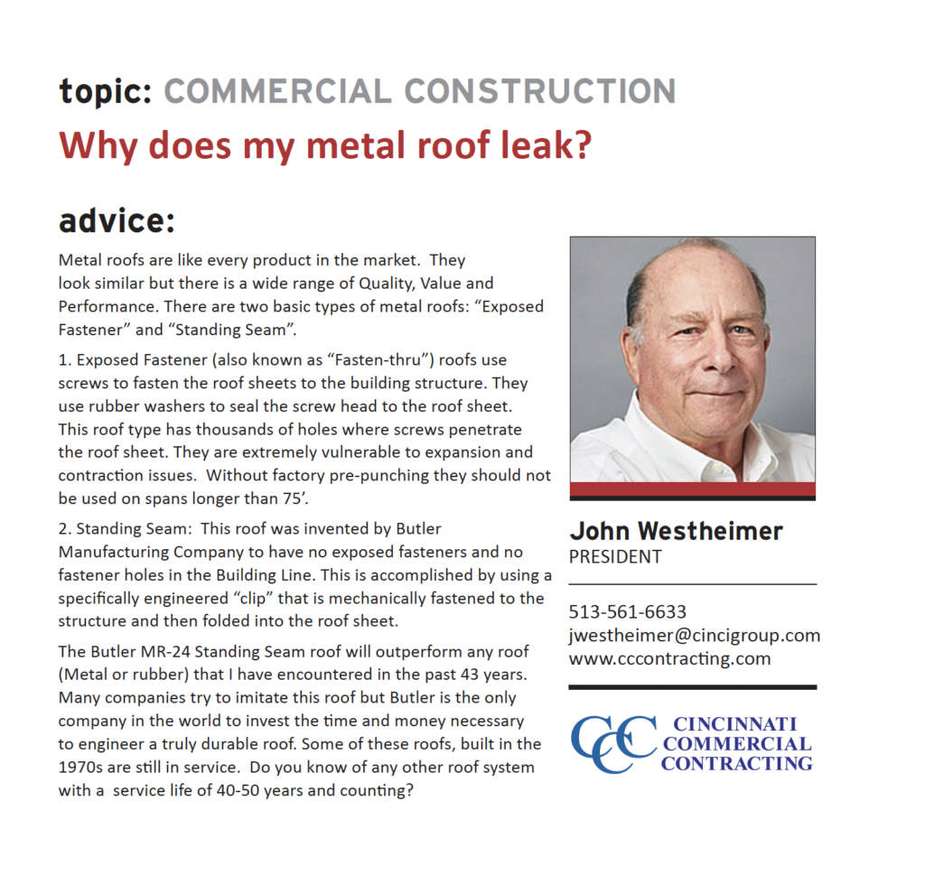 article with advice on metal roofs
